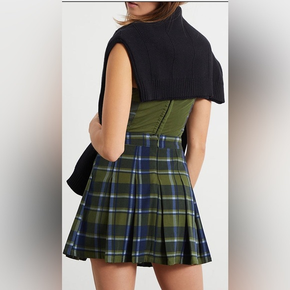 WeWoreWhat PLAID TENNIS SKIRT SKORT PLEATED NEW NWOT 0 XS SOLD OUT $128 REVOLVE - Picture 4 of 8